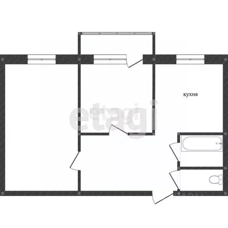 2-к кв. Воронежская область, Воронеж ул. Циолковского, 113/2 (45.5 м) - Фото 1