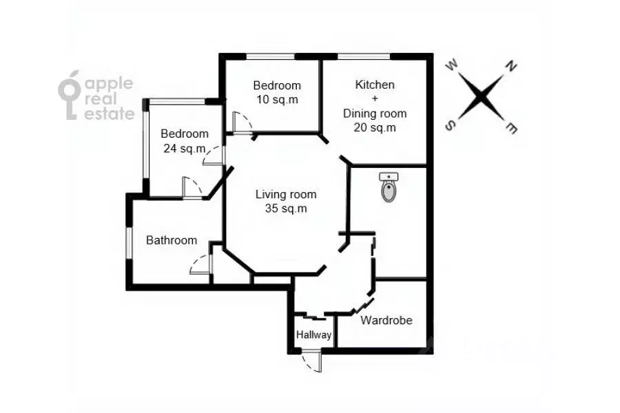 3-к кв. Москва 1-й Смоленский пер., 17 (130.0 м) - Фото 2