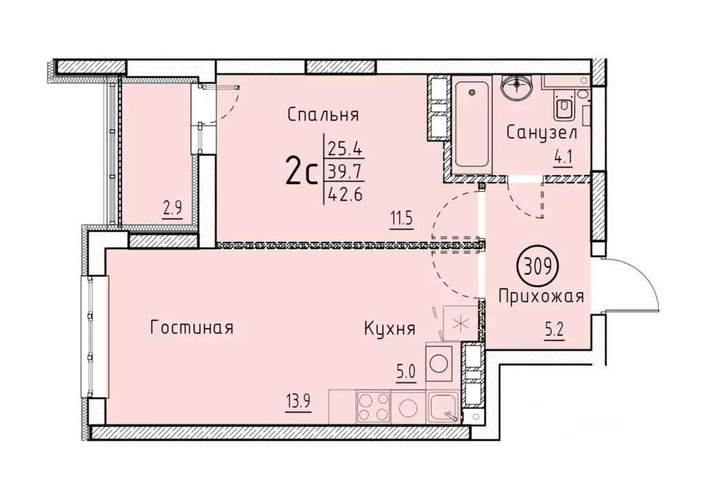 2-к кв. Саратовская область, Энгельс Энгельс-9 мкр,  (42.6 м) - Фото 0