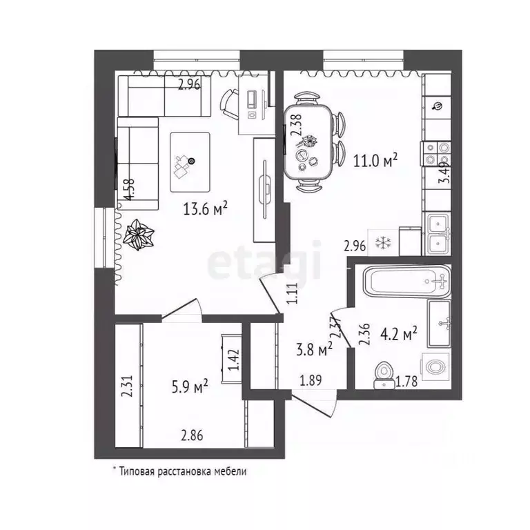 1-к кв. Тюменская область, Тюмень Новгородская ул., 22 (38.5 м) - Фото 2