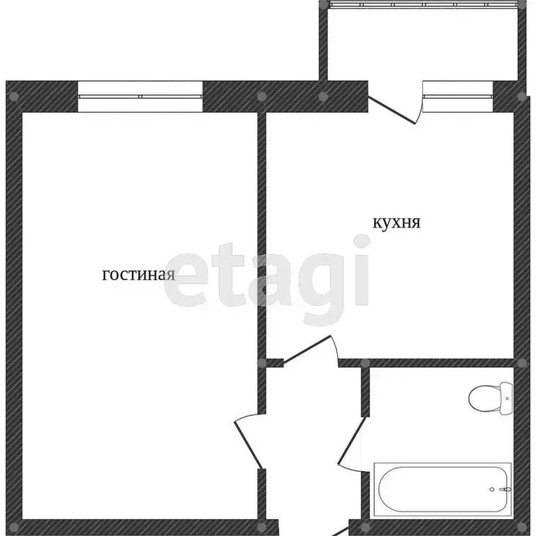 1-комнатная квартира: Тобольск, микрорайон 7А, 6 (34.8 м) - Фото 1