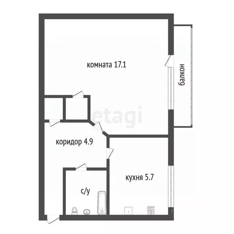 1-к кв. Санкт-Петербург Якорная ул., 6 (30.8 м) - Фото 2