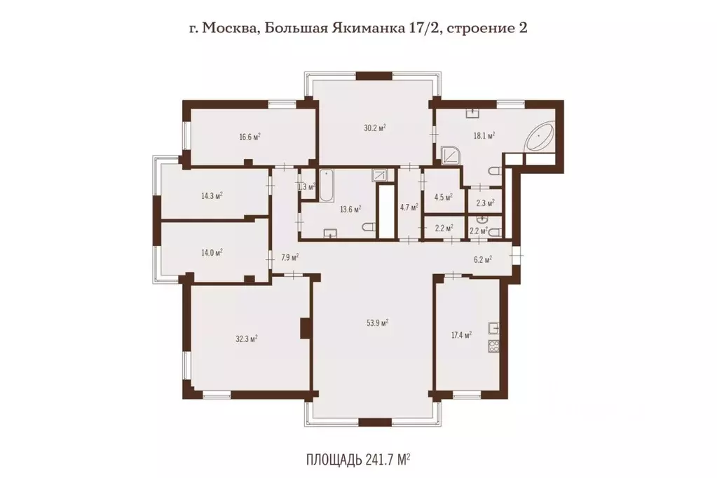 6-к кв. Москва ул. Большая Якиманка, 17/2С2 (240.8 м) - Фото 2