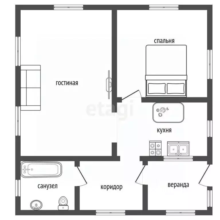 Дом в Оренбургская область, Тоцкий район, Погроминский сельсовет, ... - Фото 2