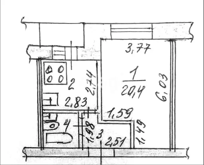 1-комнатная квартира: Казань, улица Дубинина, 7 (35.2 м) - Фото 1