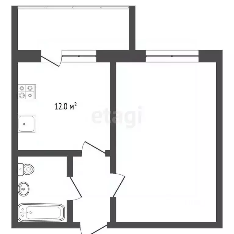 2-к кв. Тюменская область, Тюмень Антипино мкр, ул. Буденного, 15 ... - Фото 1