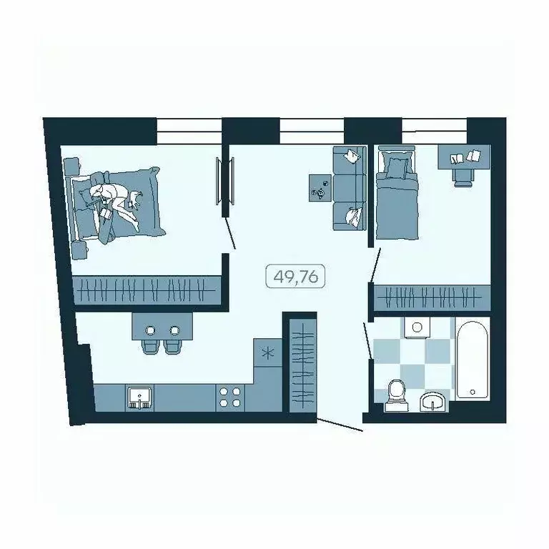 3-к кв. Приморский край, Владивосток ул. Борисенко, 100Кс1 (49.32 м) - Фото 1