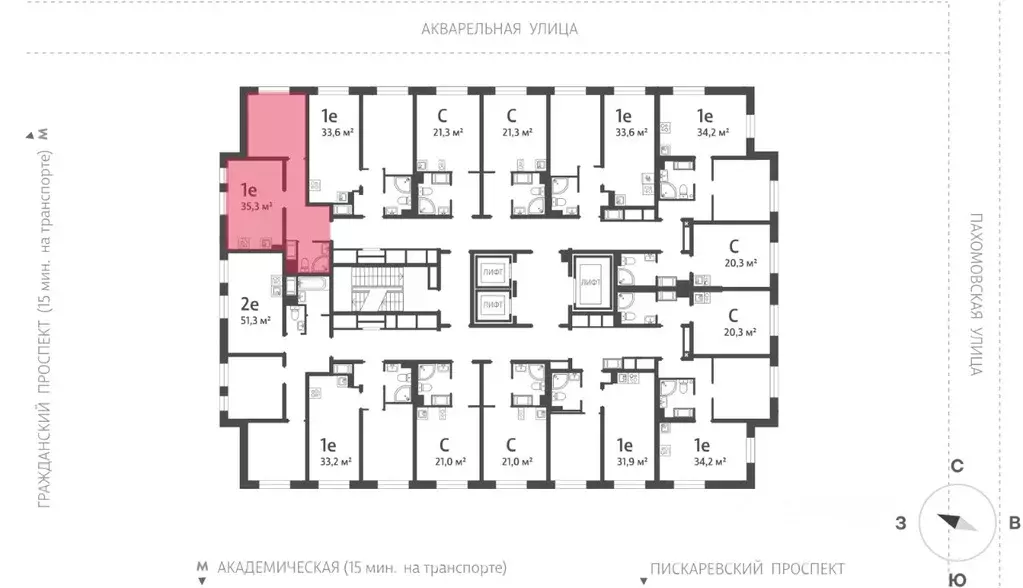 1-к кв. Санкт-Петербург ул. Пахомовская, 12к1 (34.8 м) - Фото 1