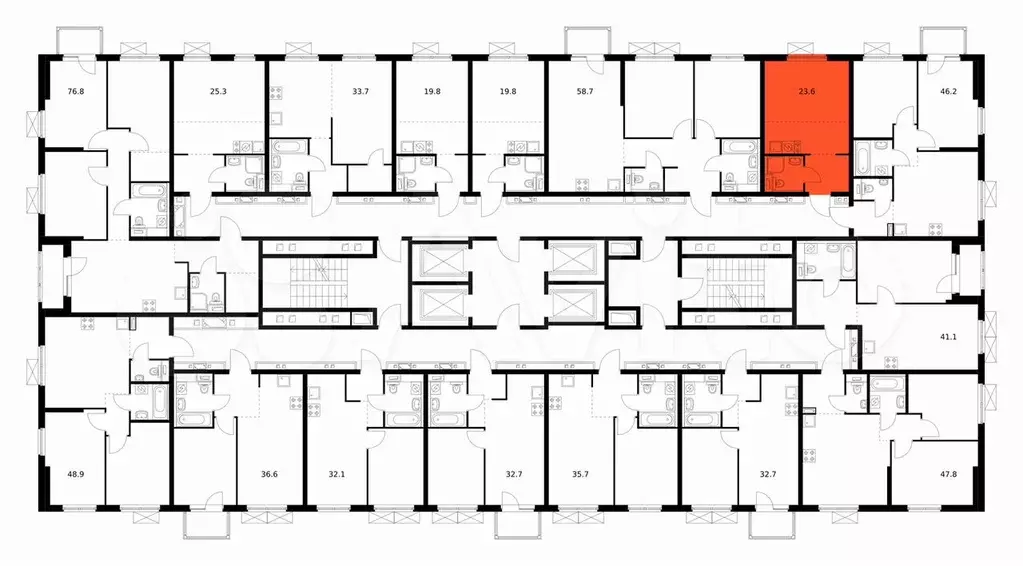Квартира-студия, 23,6 м, 17/24 эт. - Фото 1