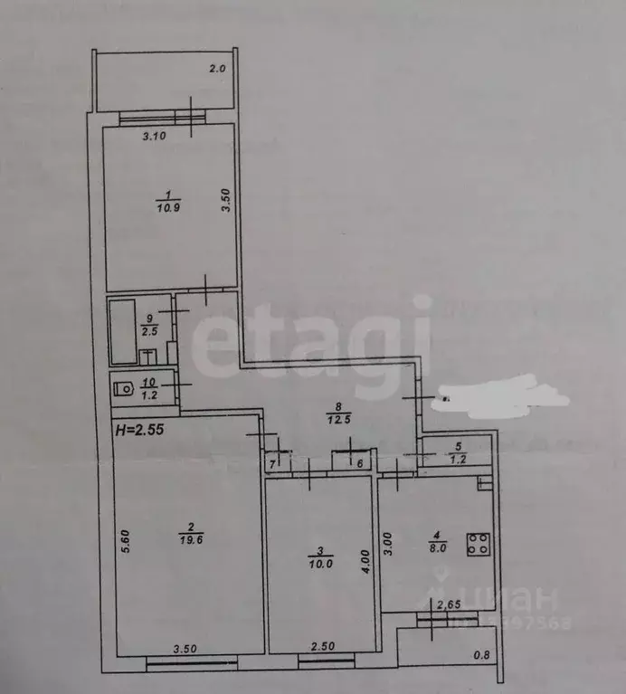 3-к кв. Тверская область, Тверь ул. Маршала Конева, 5к2 (66.1 м) - Фото 1