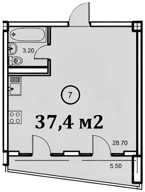 1-к кв. Краснодарский край, Сочи Мамайка мкр, ул. Крымская, 44А (37.8 ... - Фото 2