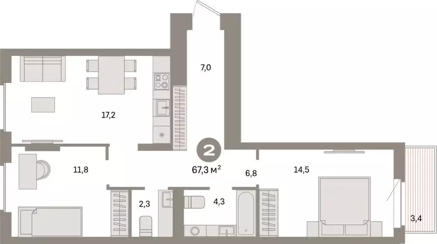 2-комнатная квартира: Екатеринбург, жилой район Сортировочный, ... - Фото 1