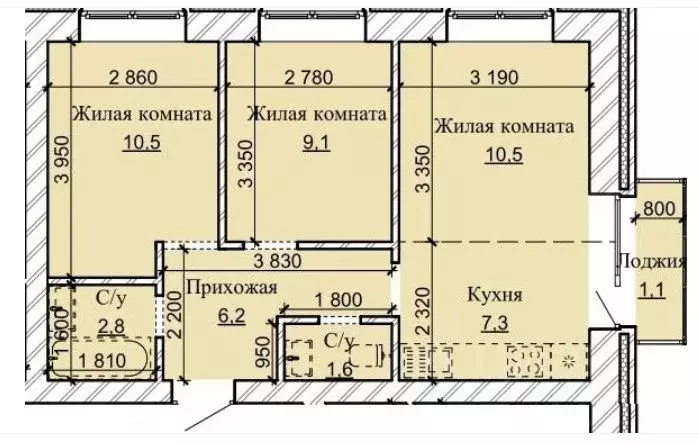 3-к кв. Алтайский край, Барнаул городской округ, Южный рп ул. Герцена, ... - Фото 0