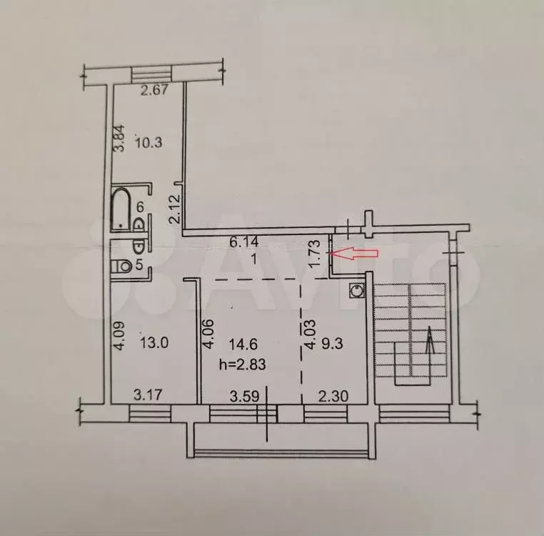 3-к. квартира, 70,6 м, 2/5 эт. - Фото 0