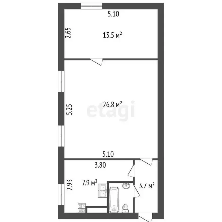 2-комнатная квартира: Кировск, улица Победы, 5 (54.1 м) - Фото 1
