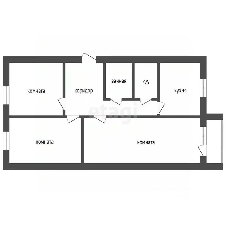 3-к кв. Челябинская область, Чебаркуль ул. Каширина, 32 (64.0 м) - Фото 2