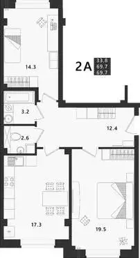 2-к кв. Псковская область, Псковский район, Завеличенская волость, д. ... - Фото 1