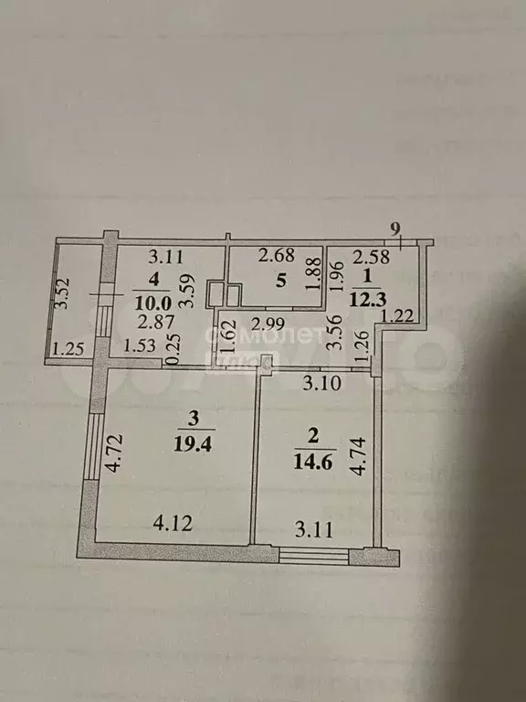 2-к. квартира, 61,1 м, 3/21 эт. - Фото 0