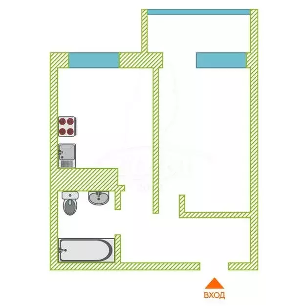 1-комнатная квартира: Тюмень, улица Тимофея Чаркова, 81к2 (34.8 м) - Фото 1