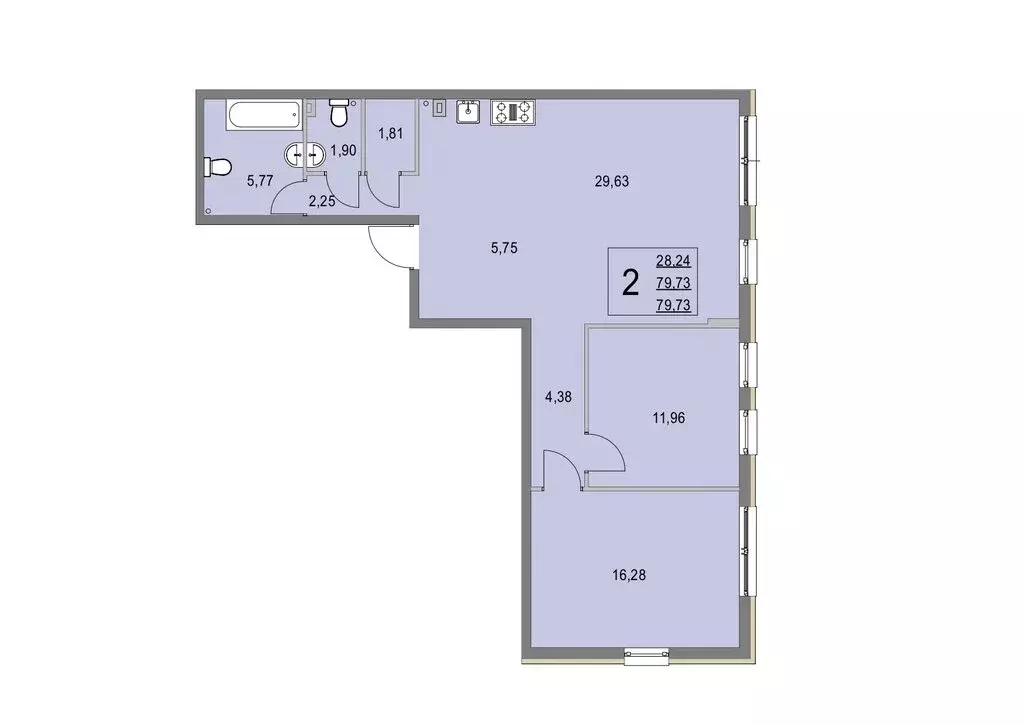 2-комнатная квартира: деревня Крюково, Высокая улица, 1 (79.5 м) - Фото 0