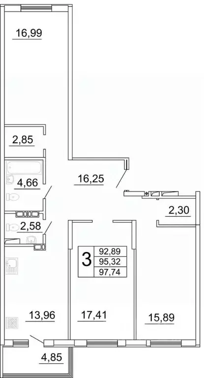 3-к кв. Самарская область, Самара ул. Дыбенко, 5 (97.74 м) - Фото 0