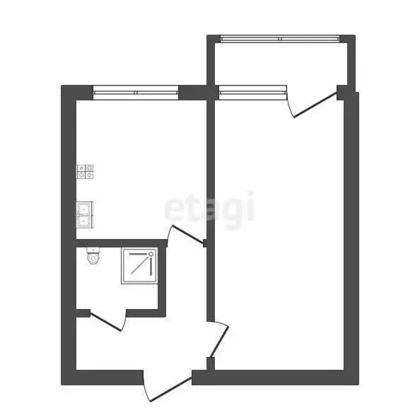1-комнатная квартира: Салават, улица Островского, 43А (32.5 м) - Фото 1