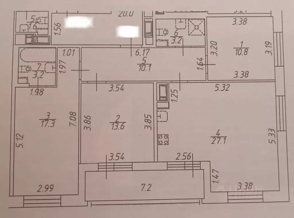 3-к кв. Санкт-Петербург Светлановский просп., 14к1 (85.3 м) - Фото 1