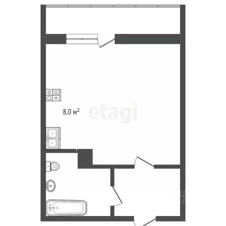 Студия Тюменская область, Тюмень ул. Верхнетарманская, 1 (29.1 м) - Фото 2