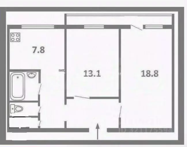 2-к кв. Томская область, Томск ул. Яковлева, 12 (54.0 м) - Фото 1