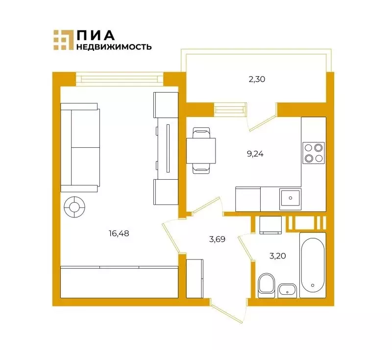 1-комнатная квартира: Мурино, Воронцовский бульвар, 14к5 (32.9 м) - Фото 1