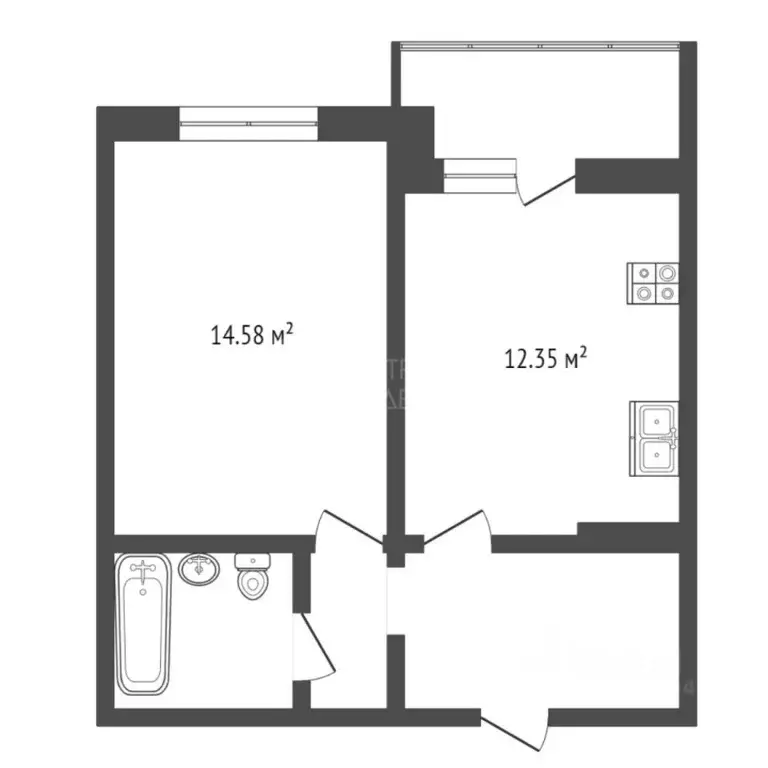 1-к кв. Тюменская область, Тюмень ул. Александра Протозанова, 16 (38.0 ... - Фото 2