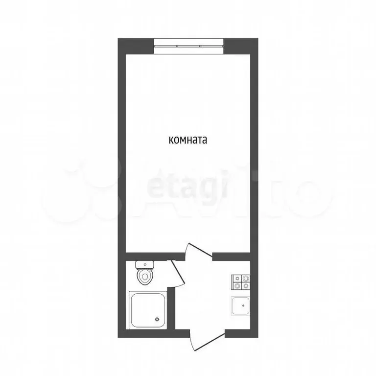 1-к. квартира, 18,6 м, 3/5 эт. - Фото 0