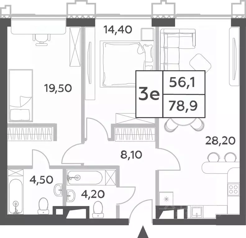 3-к кв. Москва просп. Генерала Дорохова, вл1к2 (78.9 м) - Фото 0