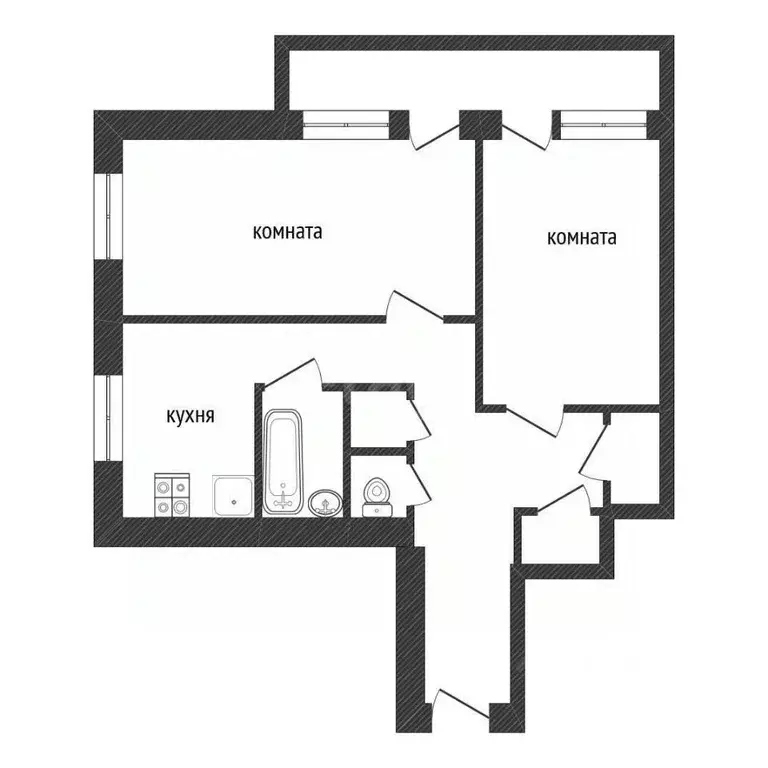 2-к кв. Ленинградская область, Кириши просп. Ленина, 28 (57.7 м) - Фото 1