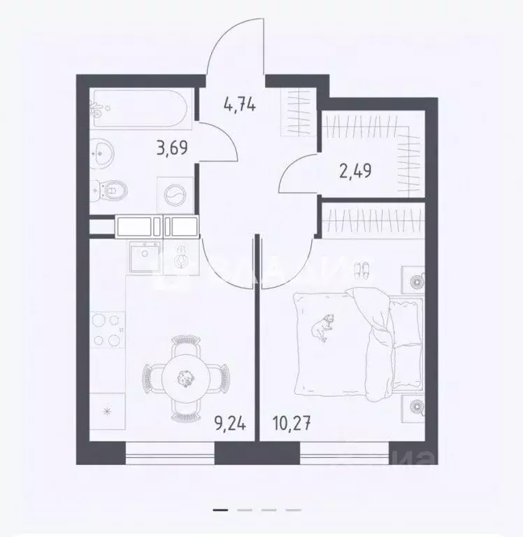 1-к кв. Москва ул. Адмирала Корнилова, 76к1 (30.4 м) - Фото 2