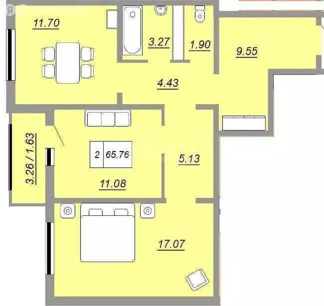 2-комнатная квартира: Оренбург, улица Юркина, 15 (65.76 м) - Фото 1