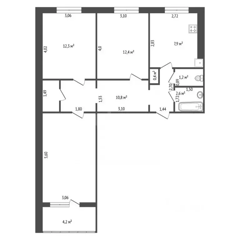 3-к кв. Башкортостан, Уфа ул. Максима Рыльского, 9 (66.4 м) - Фото 1