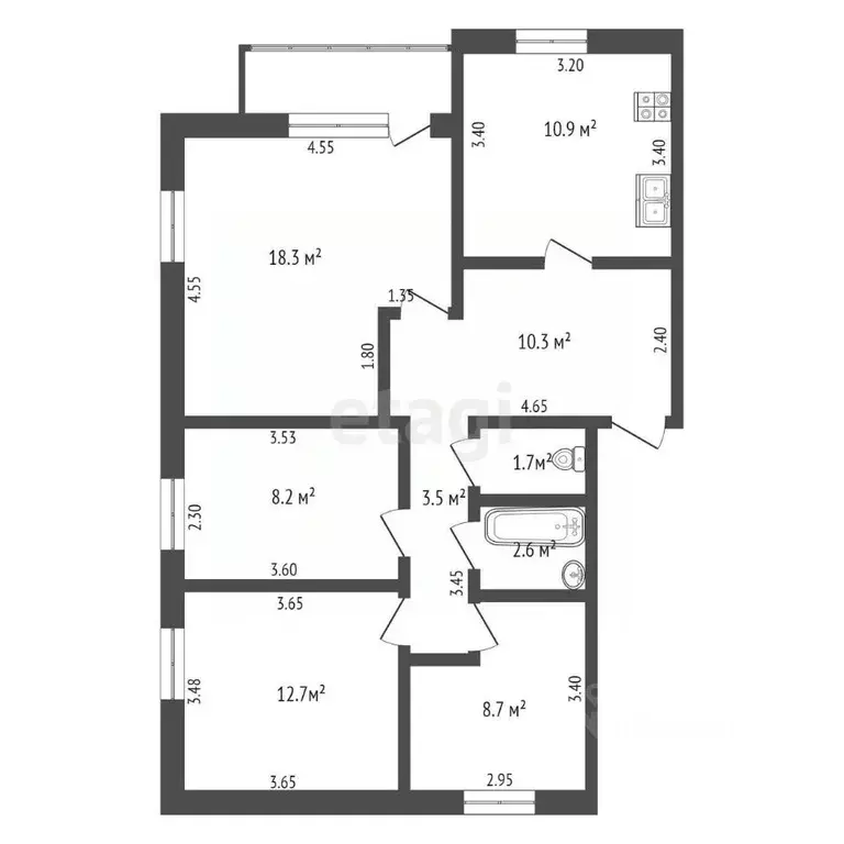 4-к кв. Смоленская область, Смоленский муниципальный округ, с. Печерск ... - Фото 2