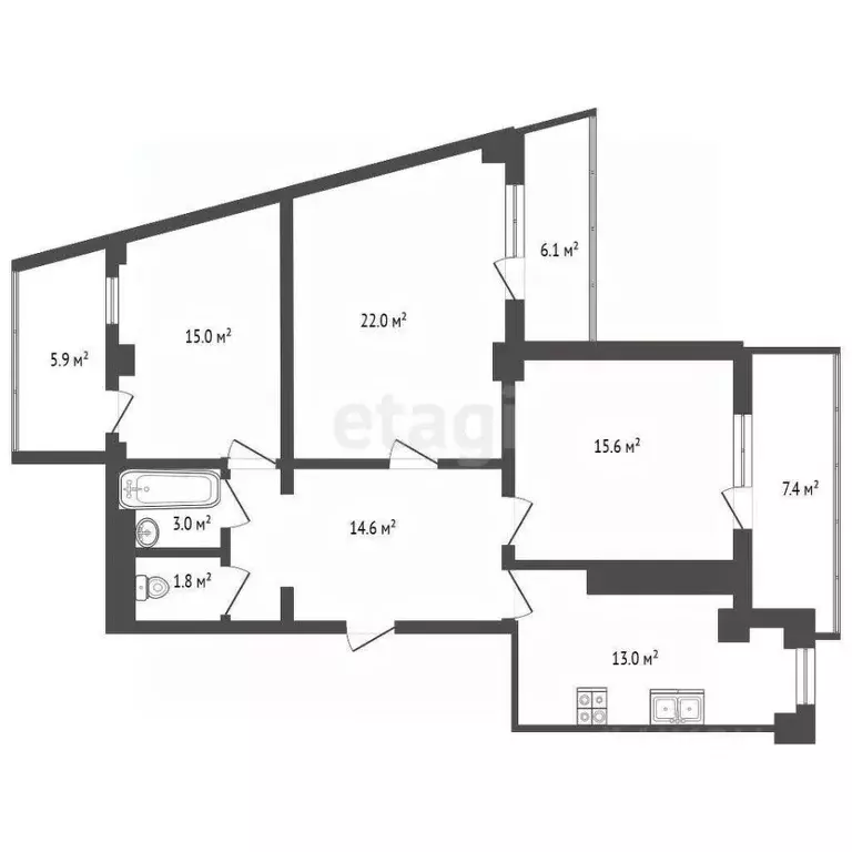 3-к кв. Крым, Ялта ул. Московская, 31Б (105.0 м) - Фото 1