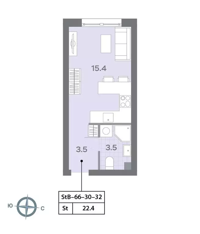 Квартира-студия: Москва, Ильменский проезд, 4к1 (22.3 м) - Фото 1