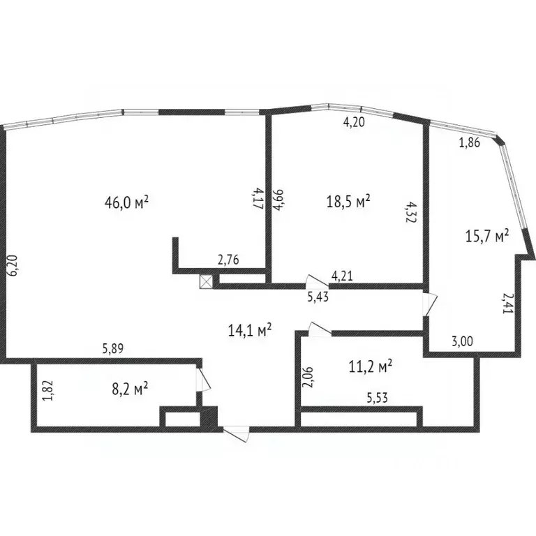 2-к кв. Белгородская область, Белгород ул. Апанасенко, 97 (70.0 м) - Фото 1