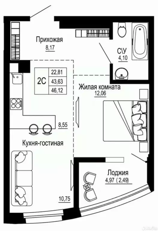 2-к кв. Ростовская область, Ростов-на-Дону Привокзальная ул., 3/1 ... - Фото 2