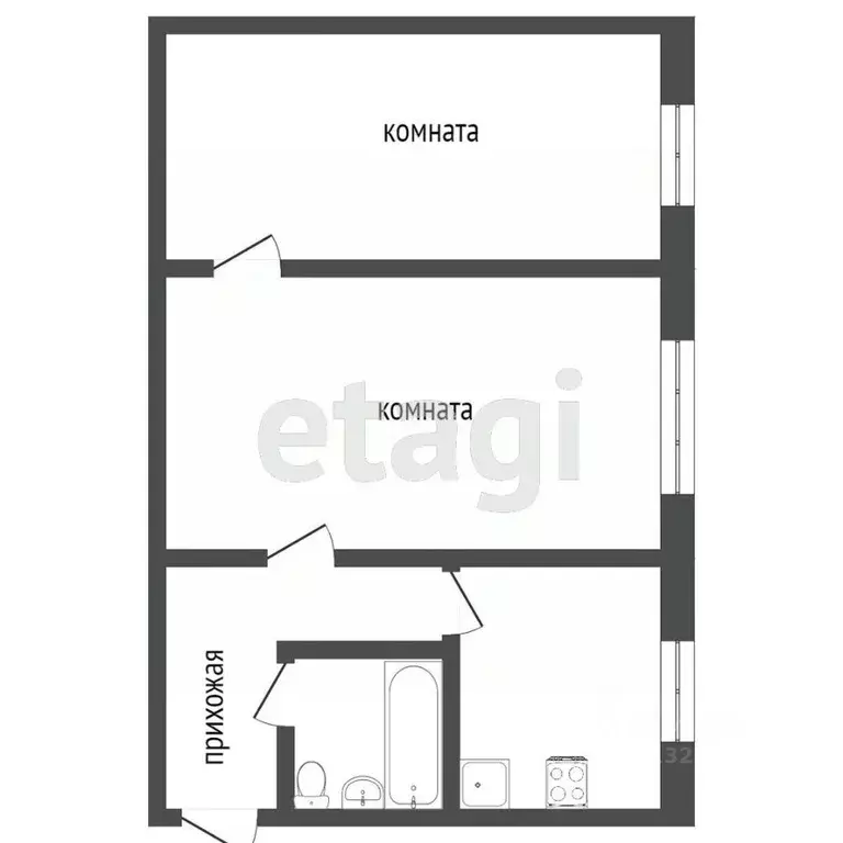 2-к кв. Свердловская область, Нижний Тагил ул. 7-й Квартал, 10 (43.0 ... - Фото 2