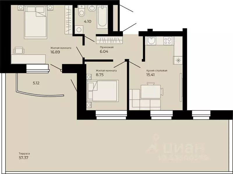 2-к кв. Свердловская область, Сухой Лог ул. Белинского, 40 (50.1 м) - Фото 1