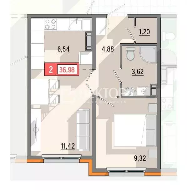 2-комнатная квартира: Ярославль, Шандорная улица, 14 (36.7 м) - Фото 0