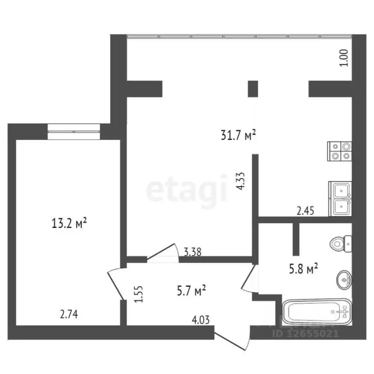 2-к кв. Костромская область, Кострома Малышково мкр, проезд Березовый, ... - Фото 1