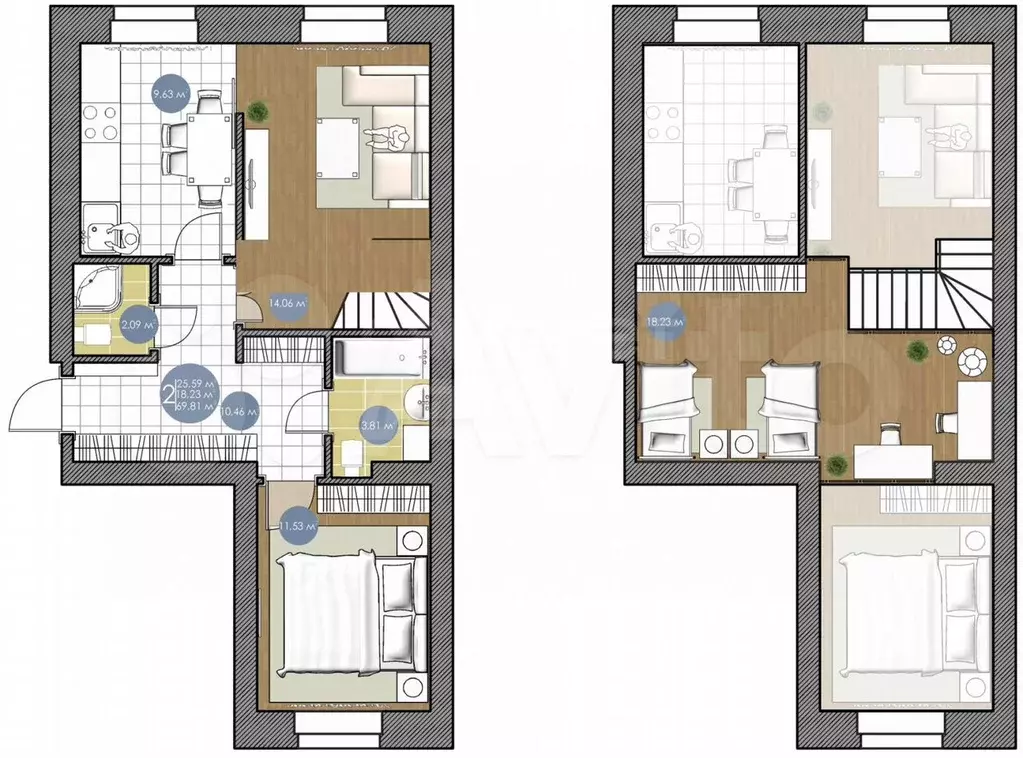 3-к. квартира, 70 м, 4/4 эт. - Фото 0