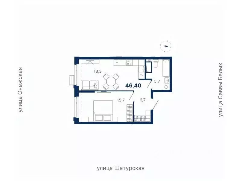 1-к кв. Свердловская область, Екатеринбург ул. Шатурская (46.4 м) - Фото 0