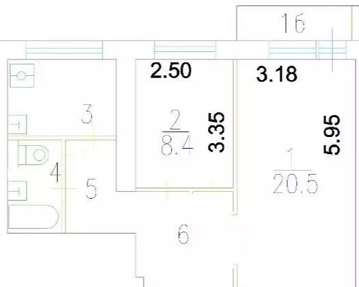 2-к кв. Москва ул. Сталеваров, 18К1 (45.1 м) - Фото 2