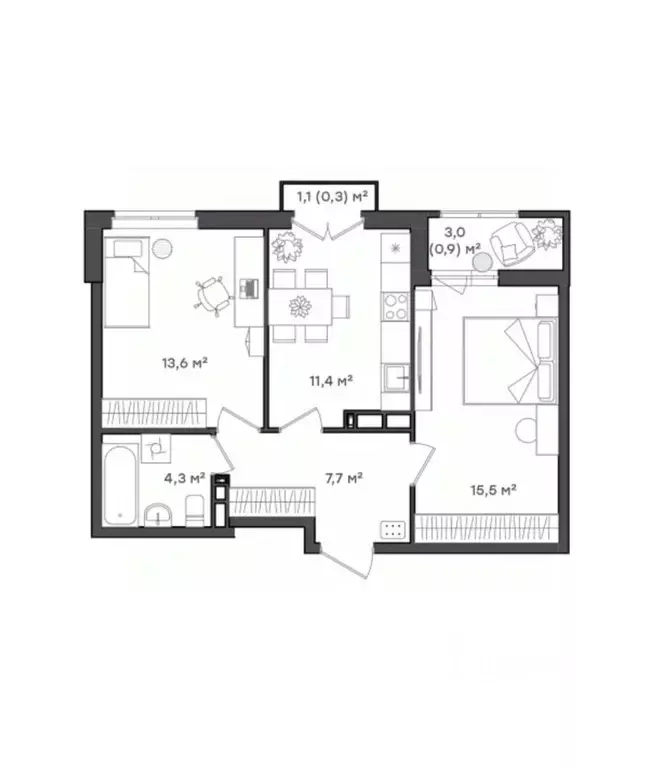 2-к кв. Ярославская область, Ярославль Тутаевское ш., 93Б (53.7 м) - Фото 1